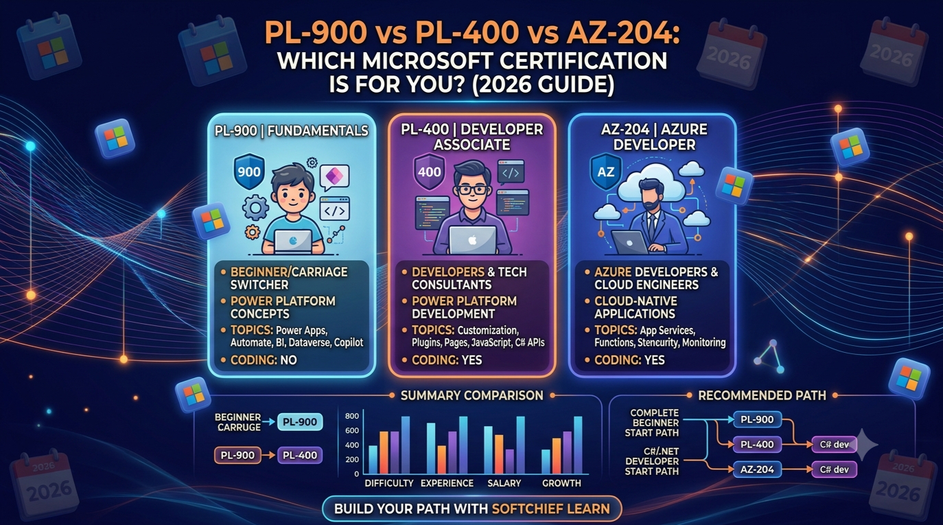 PL-900 vs PL-400 vs AZ-204: Which Microsoft Certification Should You Start With?